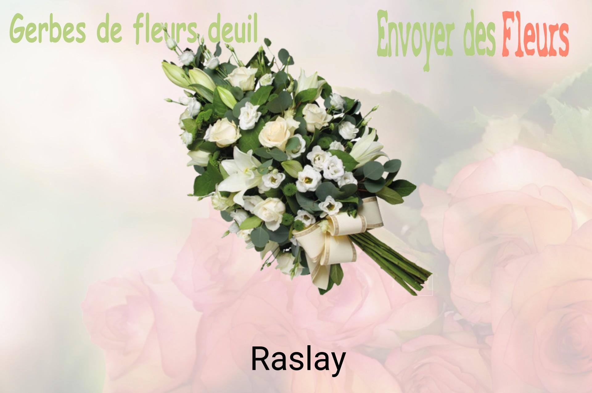 Gerbe de fleurs de deuil livrée à Raslay